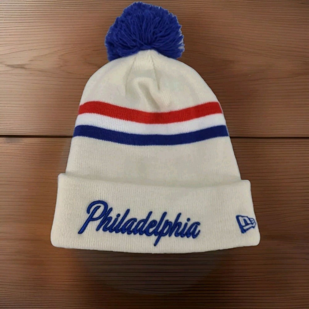 New Era Cream/Blue Philadelphia 76ers 2019/20 City Edition Beanie‎